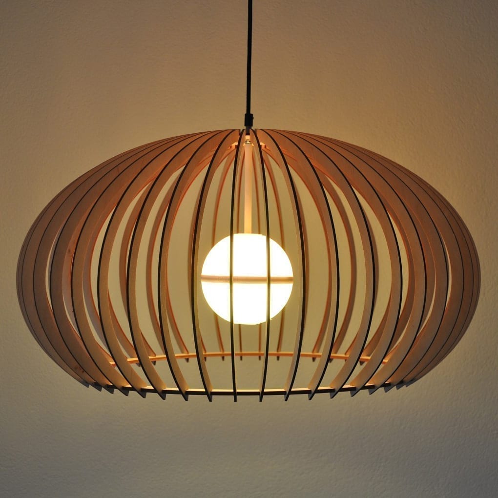 Telemacos binding Gespecificeerd Ovale houten lamp • Dydell (NL)
